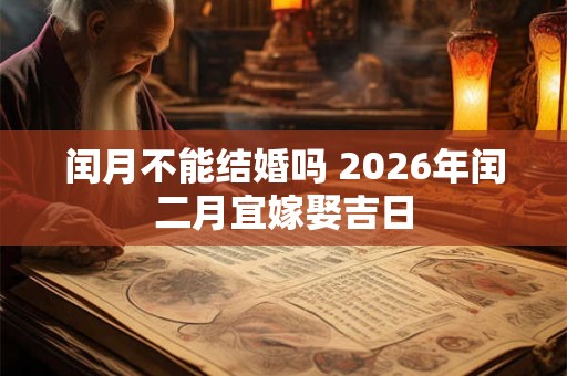 闰月不能结婚吗 2026年闰二月宜嫁娶吉日