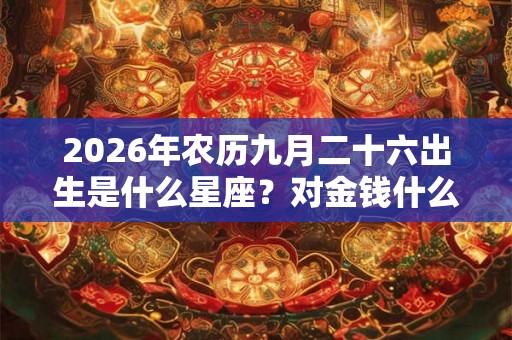 2026年农历九月二十六出生是什么星座?对金钱什么态度? 2026年农历九月二十六出生是什么星座?对金钱什么态度?