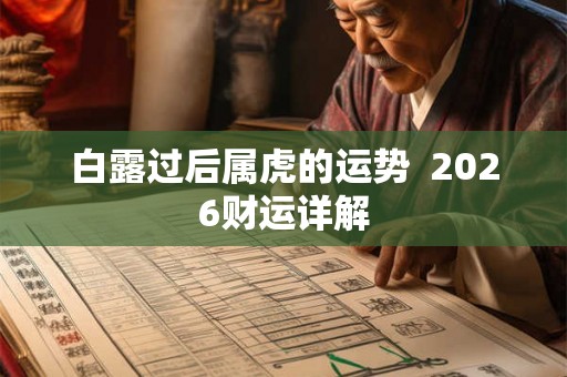 白露过后属虎的运势  2026财运详解
