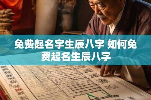 免费起名字生辰八字 如何免费起名生辰八字