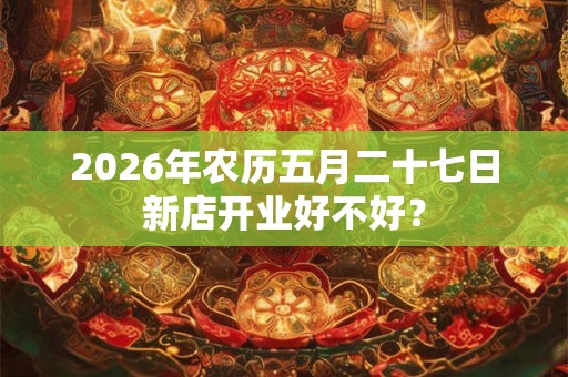 2026年农历五月二十七日新店开业好不好？