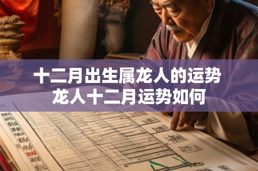 十二月出生属龙人的运势 龙人十二月运势如何 十二月出生属龙人的运势 龙人十二月运势如何