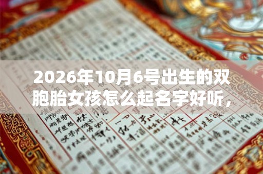 2026年10月6号出生的双胞胎女孩怎么起名字好听，五行属什么？