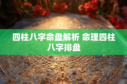 四柱八字命盘解析 命理四柱八字排盘 四柱八字命盘解析 命理四柱八字排盘