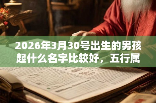 2026年3月30号出生的男孩起什么名字比较好，五行属什么