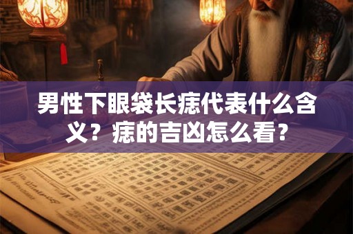 男性下眼袋长痣代表什么含义？痣的吉凶怎么看？