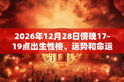 2026年12月28日傍晚17-19点出生性格、运势和命运 2026年12月28日傍晚17-19点出生性格、运势和命运