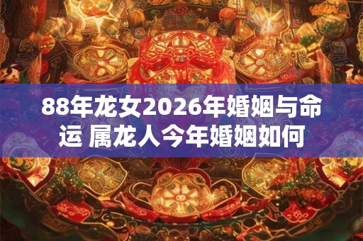 88年龙女2026年婚姻与命运 属龙人今年婚姻如何