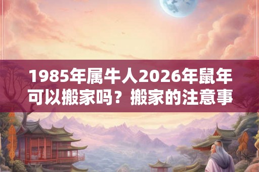 1985年属牛人2026年鼠年可以搬家吗？搬家的注意事项？