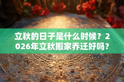 立秋的日子是什么时候？2026年立秋搬家乔迁好吗？