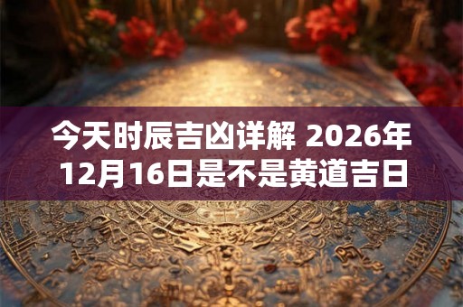 今天时辰吉凶详解 2026年12月16日是不是黄道吉日