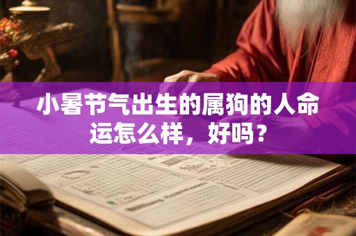 小暑节气出生的属狗的人命运怎么样，好吗？