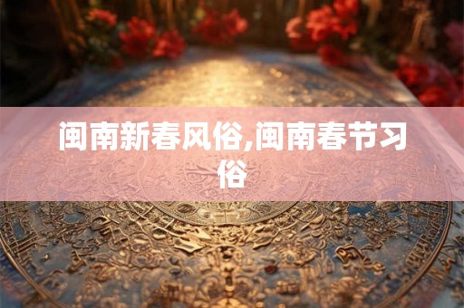 闽南新春风俗,闽南春节习俗