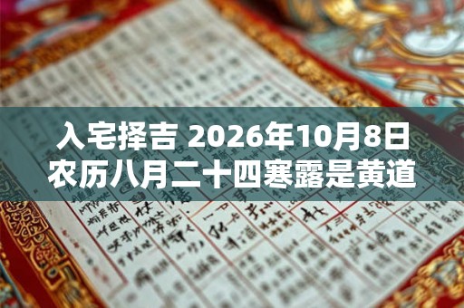 入宅择吉 2026年10月8日农历八月二十四寒露是黄道吉日吗