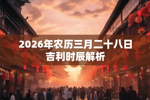 2026年农历三月二十八日吉利时辰解析