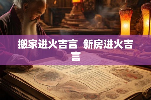 搬家进火吉言  新房进火吉言
