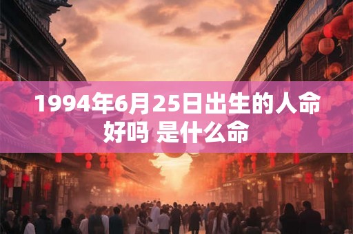 1994年6月25日出生的人命好吗 是什么命