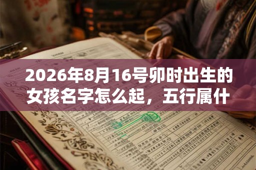 2026年8月16号卯时出生的女孩名字怎么起，五行属什么