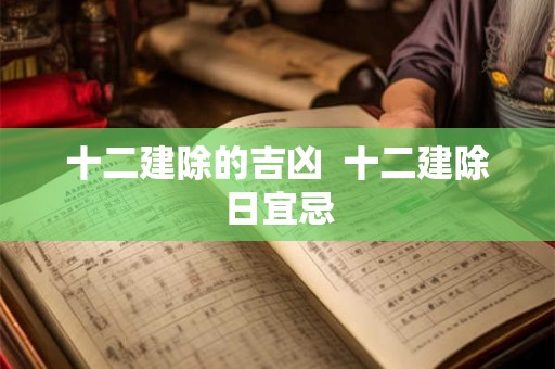 十二建除的吉凶  十二建除日宜忌