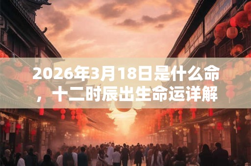 2026年3月18日是什么命，十二时辰出生命运详解