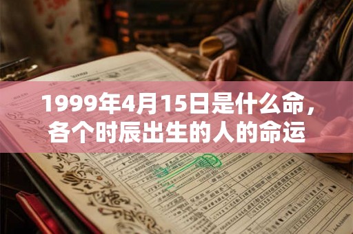 1999年4月15日是什么命,各个时辰出生的人的命运 1999年4月15日是什么命,各个时辰出生的人的命运