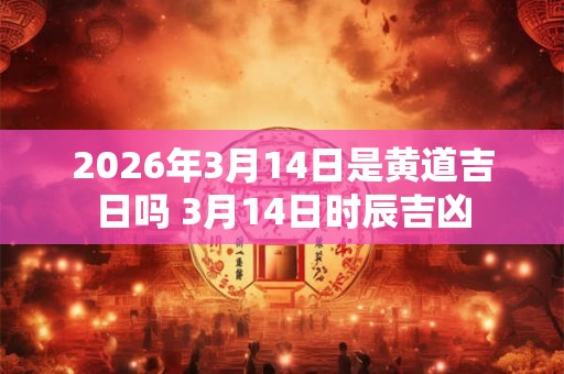 2026年3月14日是黄道吉日吗 3月14日时辰吉凶