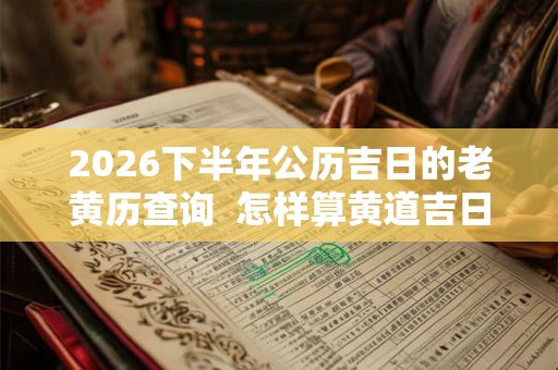 2026下半年公历吉日的老黄历查询  怎样算黄道吉日