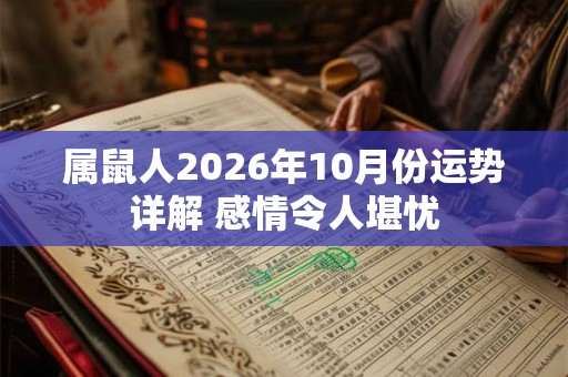 属鼠人2026年10月份运势详解 感情令人堪忧