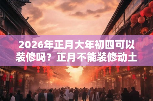 2026年正月大年初四可以装修吗？正月不能装修动土吗？