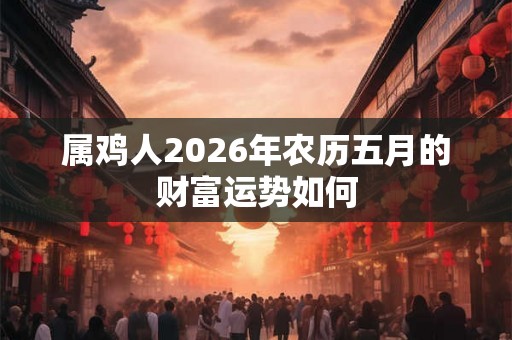 属鸡人2026年农历五月的财富运势如何
