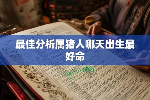 最佳分析属猪人哪天出生最好命