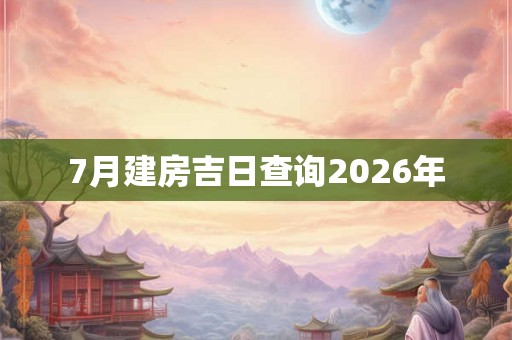 7月建房吉日查询2026年