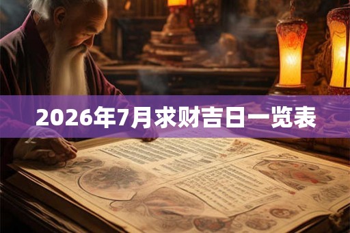 2026年7月求财吉日一览表
