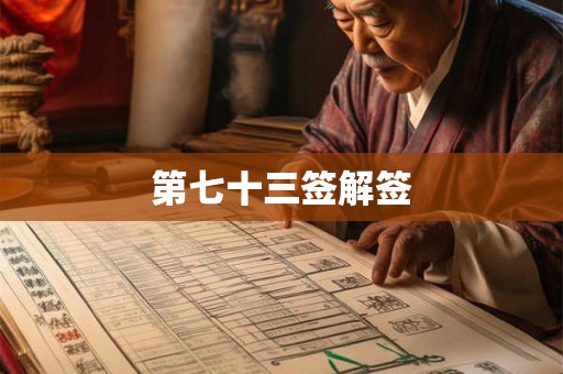 第七十三签解签
