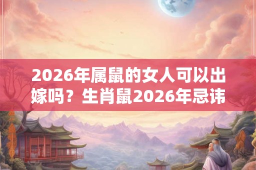 2026年属鼠的女人可以出嫁吗?生肖鼠2026年忌讳数字 2026年属鼠的女人可以出嫁吗?生肖鼠2026年忌讳数字