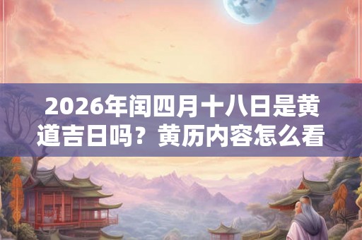 2026年闰四月十八日是黄道吉日吗？黄历内容怎么看？