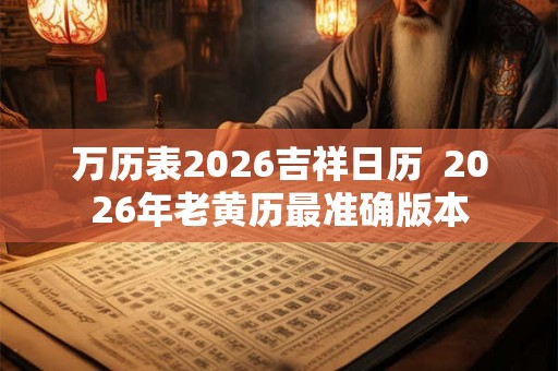 万历表2026吉祥日历  2026年老黄历最准确版本