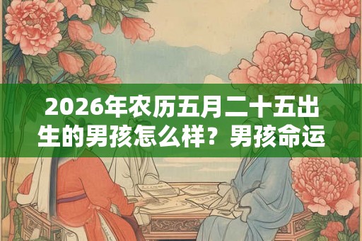 2026年农历五月二十五出生的男孩怎么样？男孩命运解析