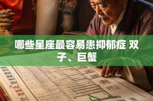 哪些星座最容易患抑郁症 双子、巨蟹