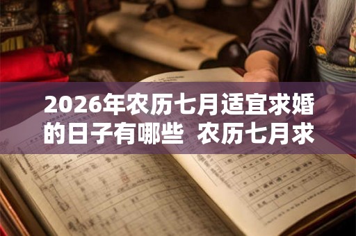 2026年农历七月适宜求婚的日子有哪些  农历七月求婚黄历查询