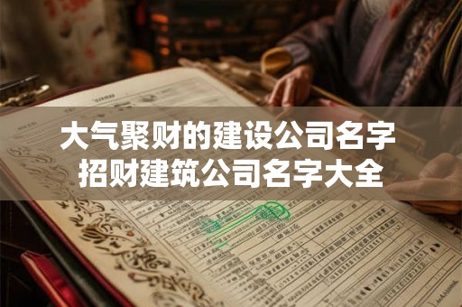 大气聚财的建设公司名字 招财建筑公司名字大全