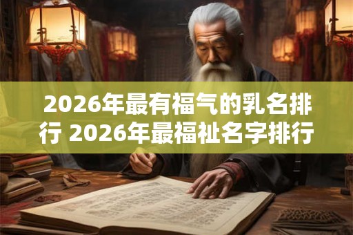 2026年最有福气的乳名排行 2026年最福祉名字排行榜