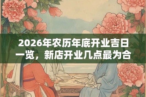 2026年农历年底开业吉日一览，新店开业几点最为合适？