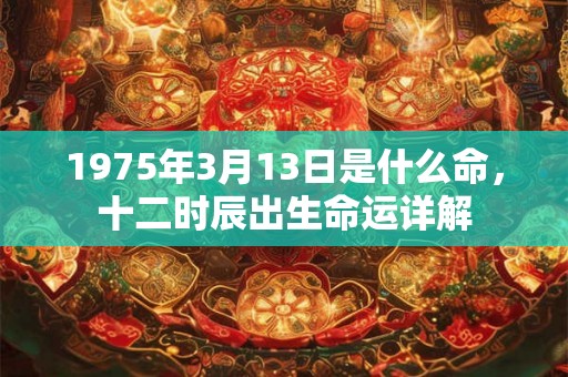 1975年3月13日是什么命，十二时辰出生命运详解