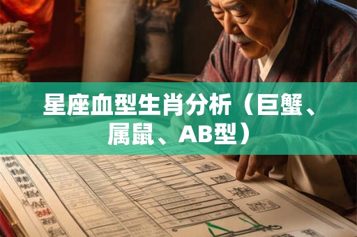 星座血型生肖分析（巨蟹、属鼠、AB型）