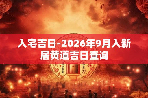 入宅吉日-2026年9月入新居黄道吉日查询