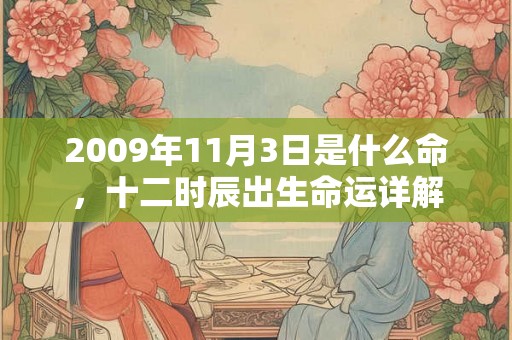 2009年11月3日是什么命，十二时辰出生命运详解