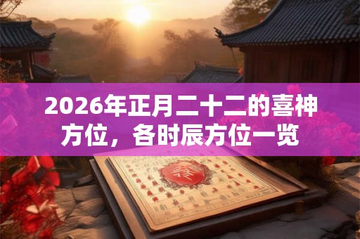 2026年正月二十二的喜神方位,各时辰方位一览 2026年正月二十二的喜神方位,各时辰方位一览