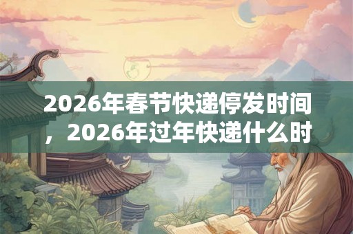 2026年春节快递停发时间，2026年过年快递什么时候停？