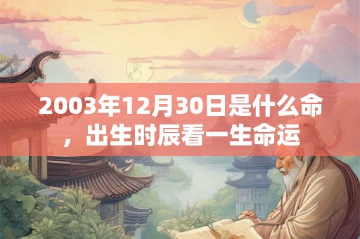 2003年12月30日是什么命，出生时辰看一生命运